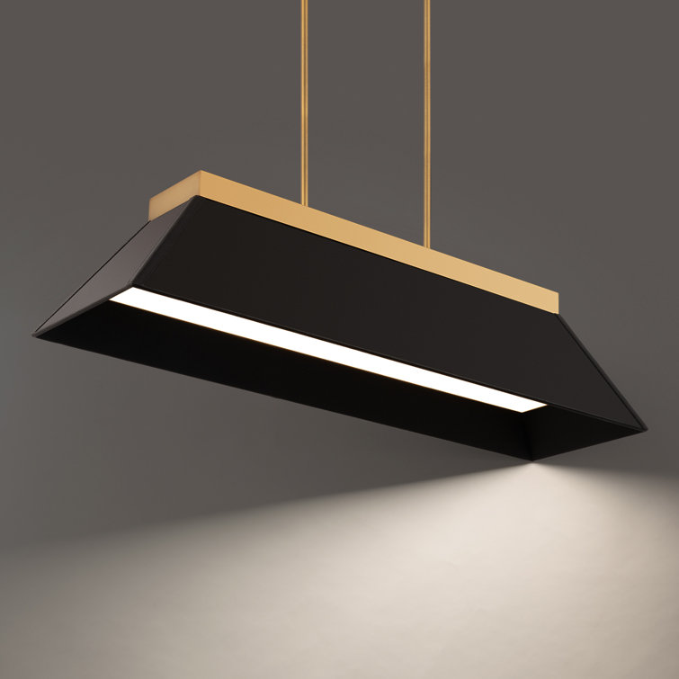 Bentley Aged Brass and Black LED Island Pendant Light