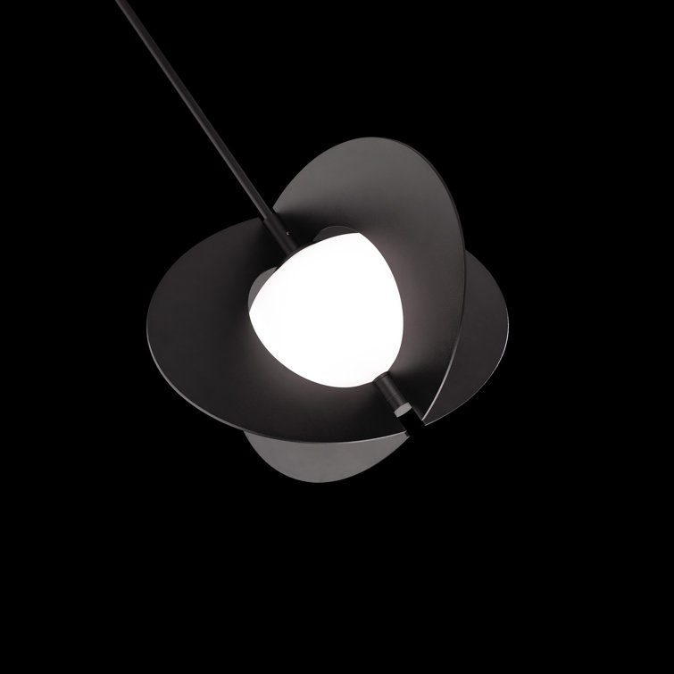 Echelon Black LED Geometric Pendant with Etched Opal Glass