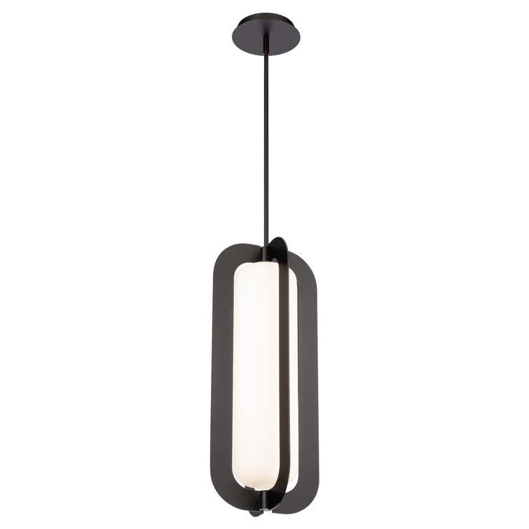 Black Glass LED Indoor/Outdoor Pendant Light