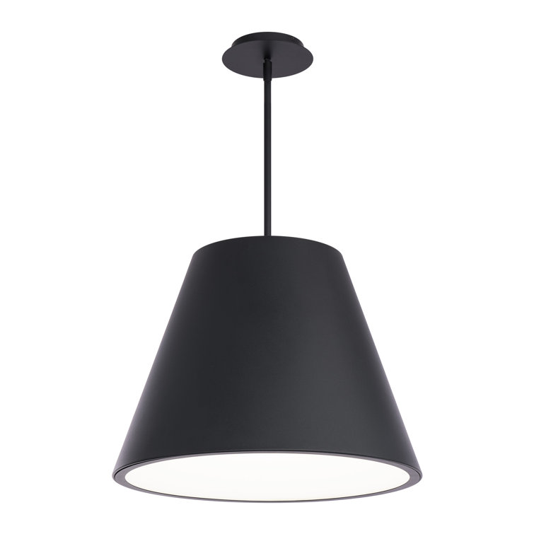 Myla Black LED Indoor/Outdoor Pendant with Etched Glass Diffuser