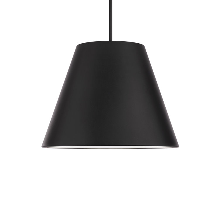 Myla Black LED Indoor/Outdoor Pendant with Etched Glass Diffuser