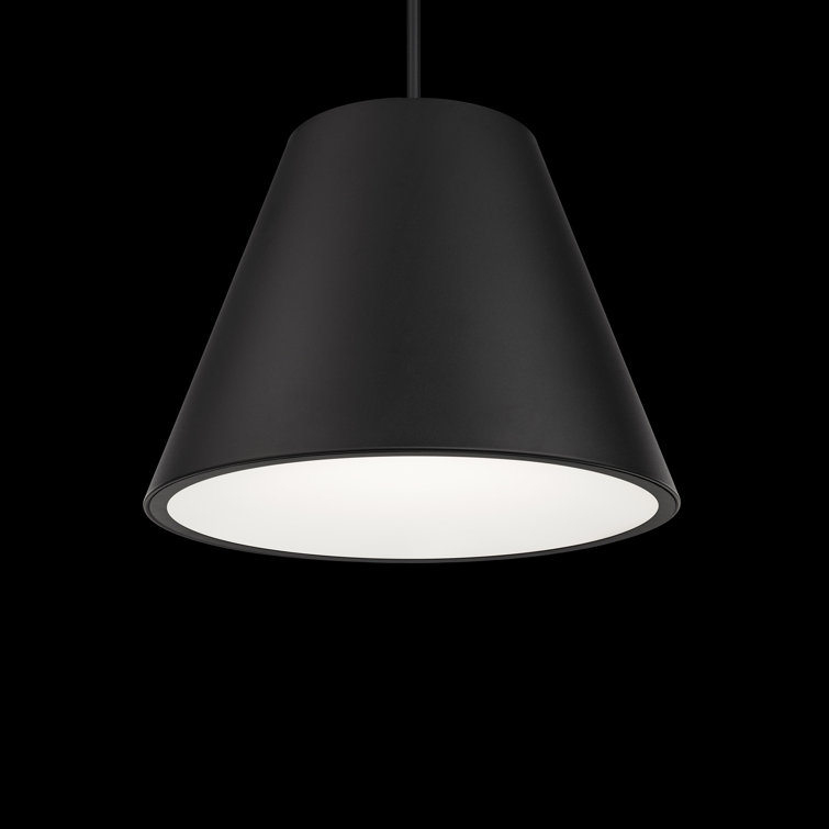 Myla Black LED Indoor/Outdoor Pendant with Etched Glass Diffuser