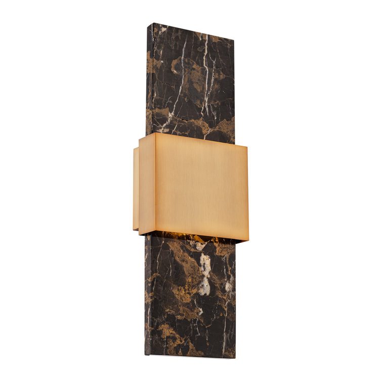Black and Brass Marble LED Wall Sconce