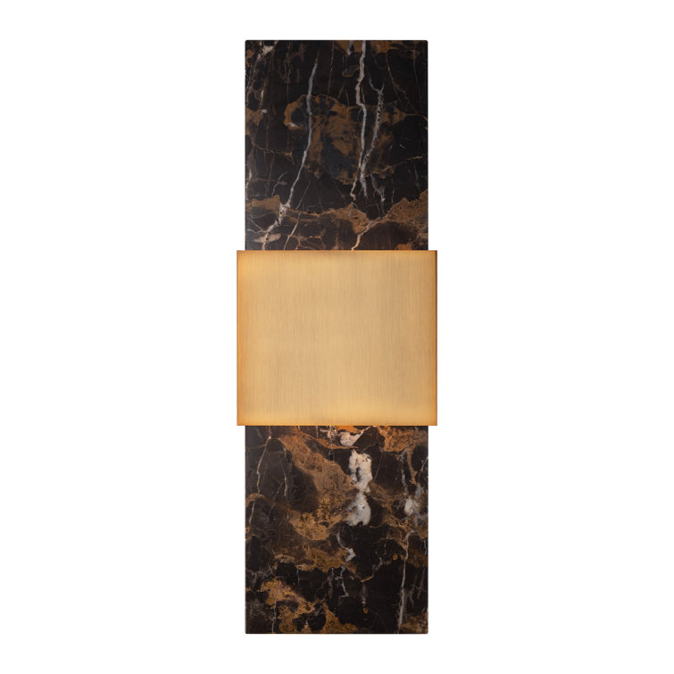 Black and Brass Marble LED Wall Sconce