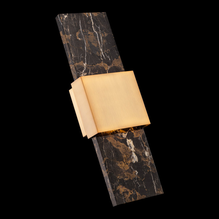 Black and Brass Marble LED Wall Sconce