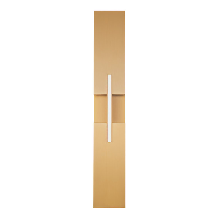 Aged Brass Dimmable 4-Light LED Wall Sconce with White Acrylic Shade