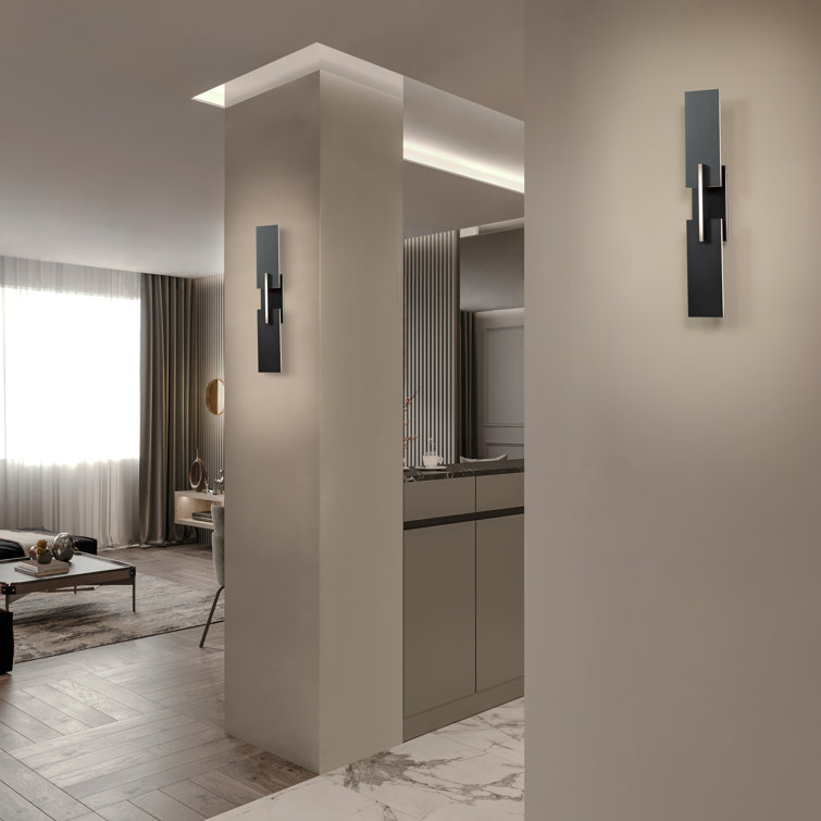 Aged Brass Dimmable 4-Light LED Wall Sconce with White Acrylic Shade