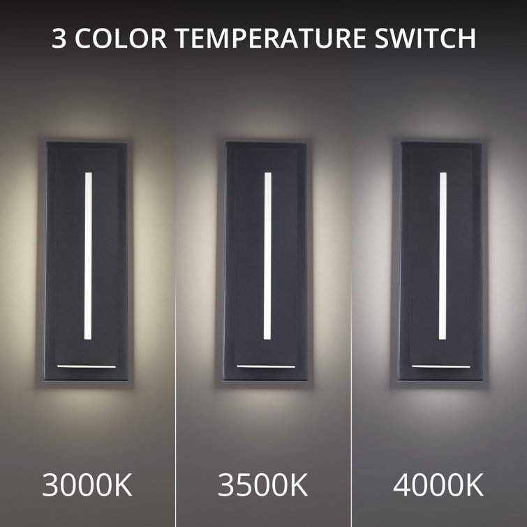 Midnight Black Aluminum LED Outdoor Wall Light, 26 Inches