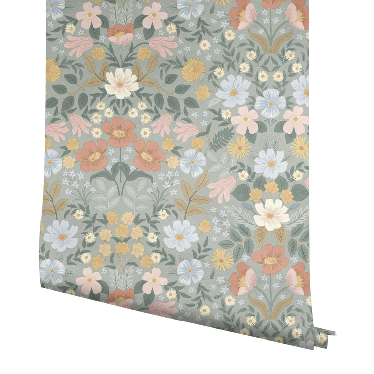 Sage Floral Peel and Stick Wallpaper Roll