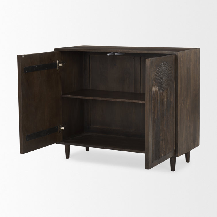 Apia Dark Brown Solid Mango Wood Office Storage Cabinet