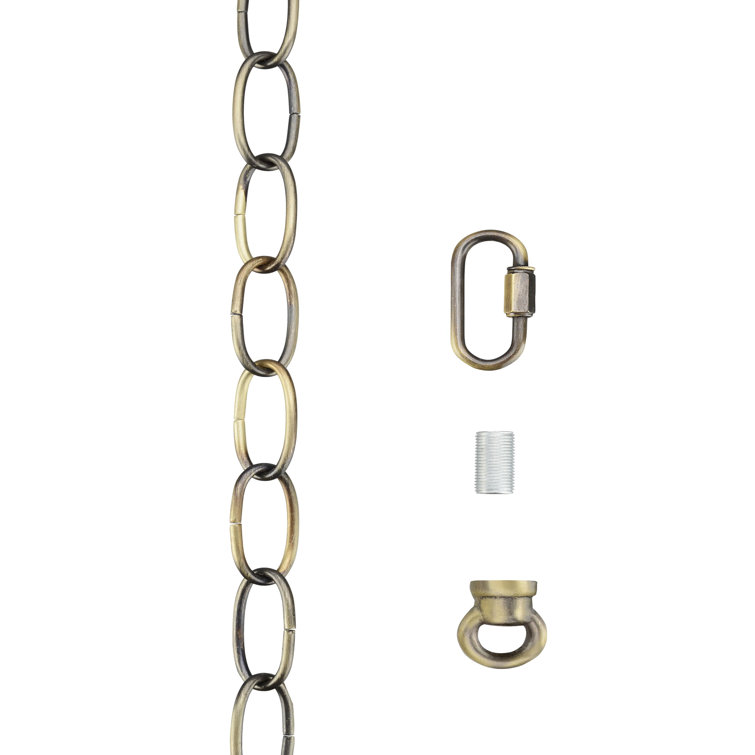 Antique Brass 6 ft. Steel Chain with Quick Link Connector
