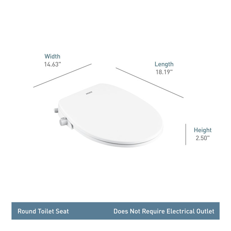 White Non-Electronic Round Bidet Seat with Soft-Close Lid
