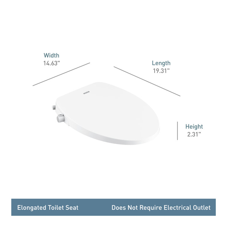 White Non-Electronic Elongated Bidet Seat with Soft-Close Lid
