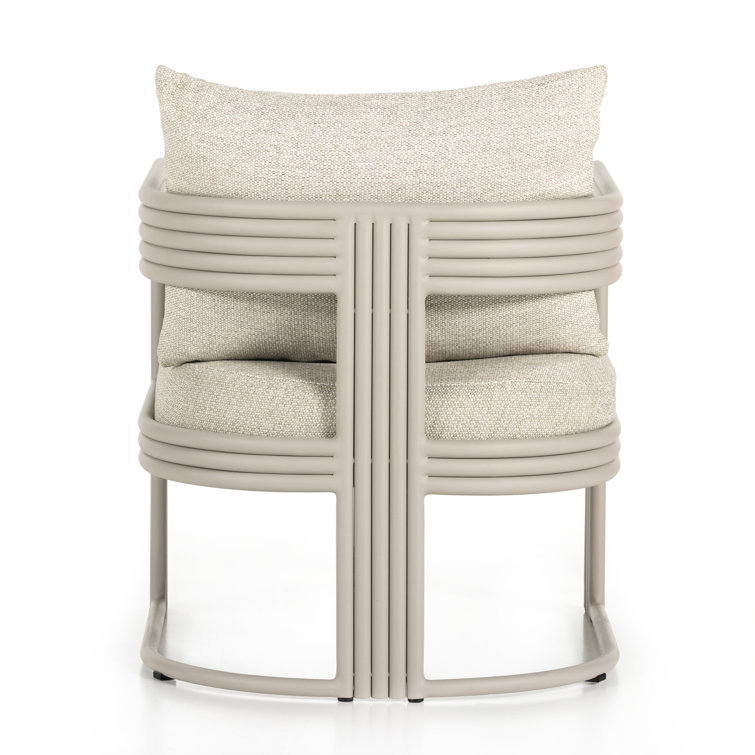 Modern Beige Stationary Dining Chair with Cushions 27.5"W