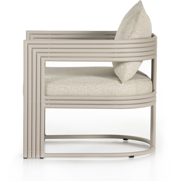 Modern Beige Stationary Dining Chair with Cushions 27.5"W
