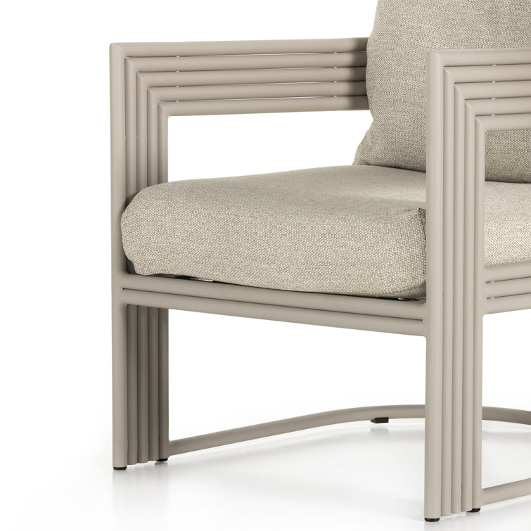 Modern Beige Stationary Dining Chair with Cushions 27.5"W