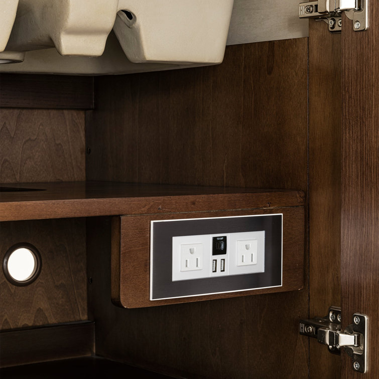 Amberly 30" Walnut Single Bathroom Vanity Base