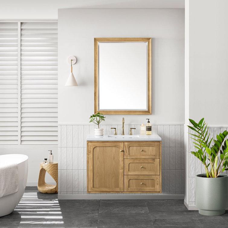 Laurent 36'' Light Natural Oak Single Vanity with Quartz Top
