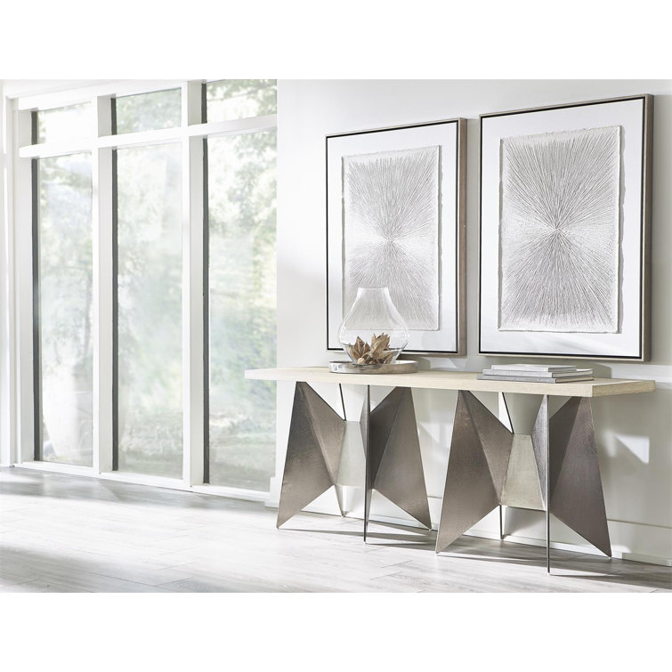 Solaria Transitional Beige 72'' Wood and Metal Console Table