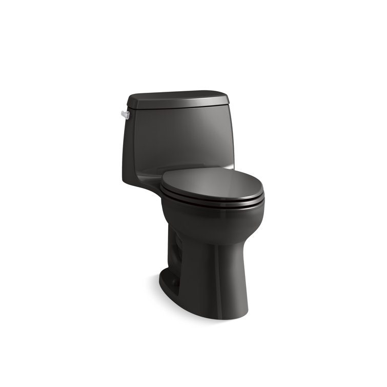 Black High Efficiency One-Piece Elongated Toilet with Revolution 360 Flush