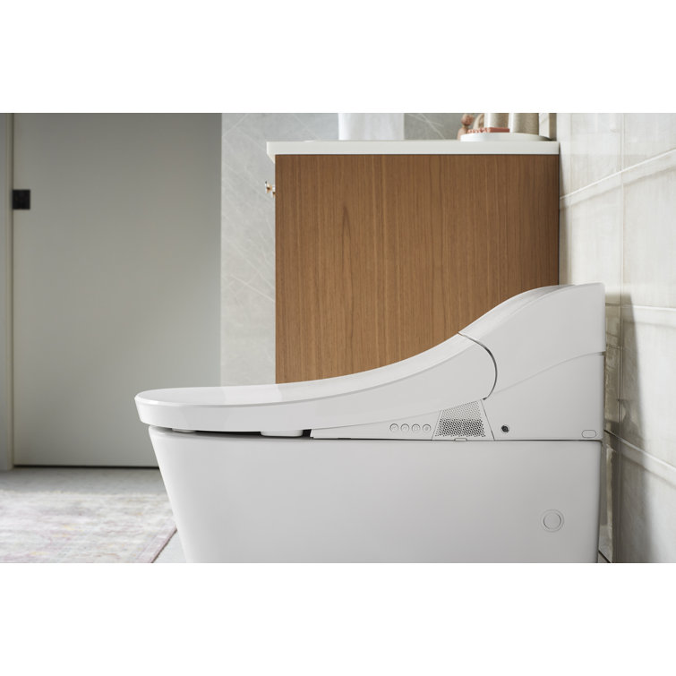 White Elongated One-Piece Smart Toilet with Dual Flush
