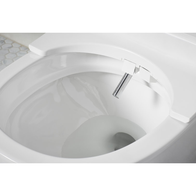 White Elongated One-Piece Smart Toilet with Dual Flush