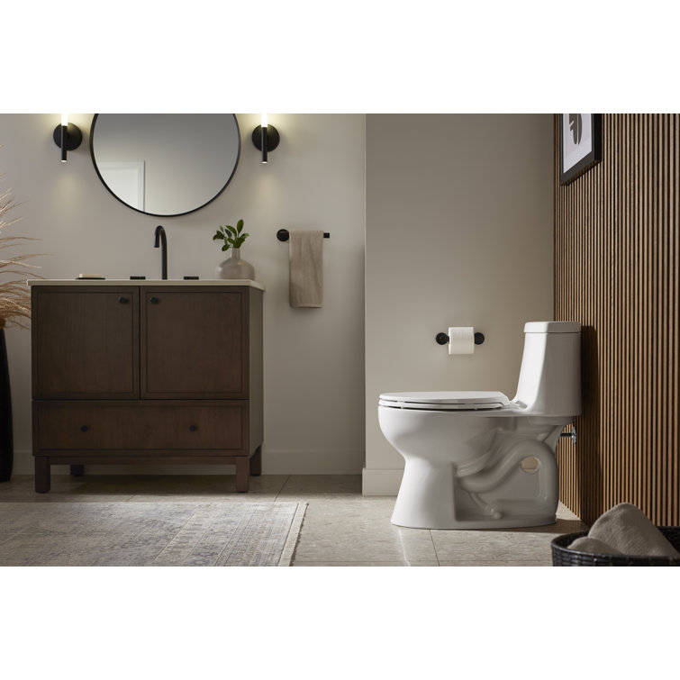 Black High Efficiency One-Piece Elongated Toilet with Revolution 360 Flush