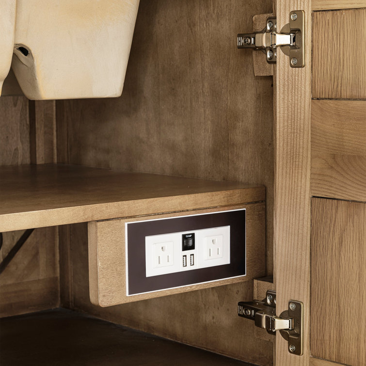Light Natural Oak 30" Single Bathroom Vanity with Solid Surface Top