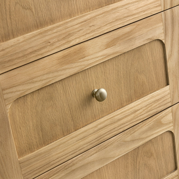 Laurent 72" Light Natural Oak Double Vanity Base with Brass Knobs