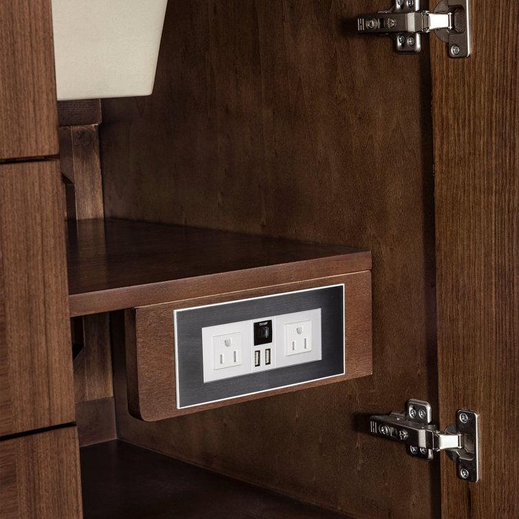 Amberly 60" Walnut Double Vanity with White Quartz Top