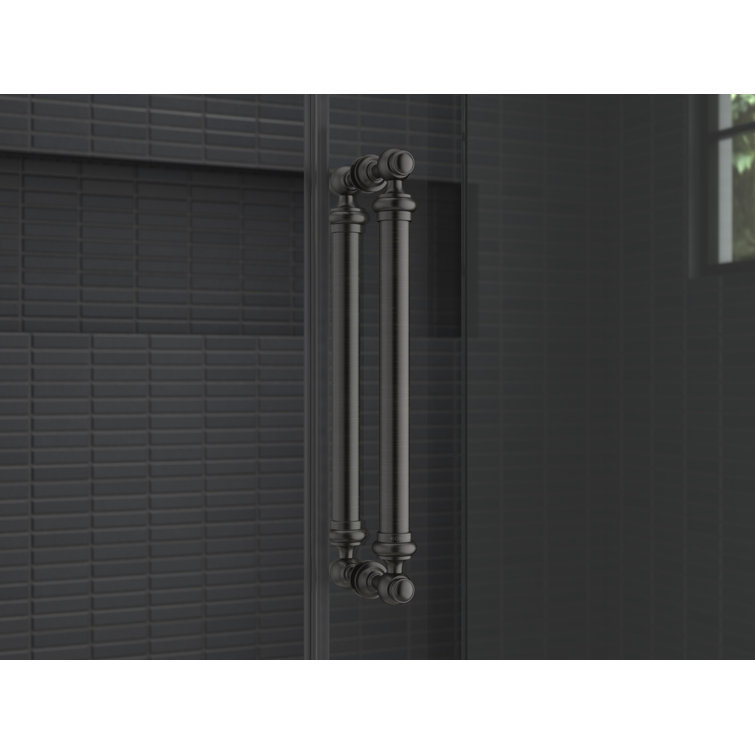 Oil-Rubbed Bronze Frameless Sliding Shower Door with Thick Glass