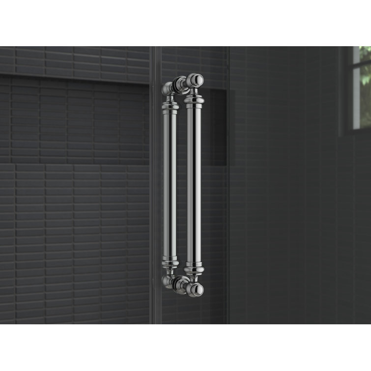 Polished Chrome Frameless Sliding Shower Door with Tempered Glass