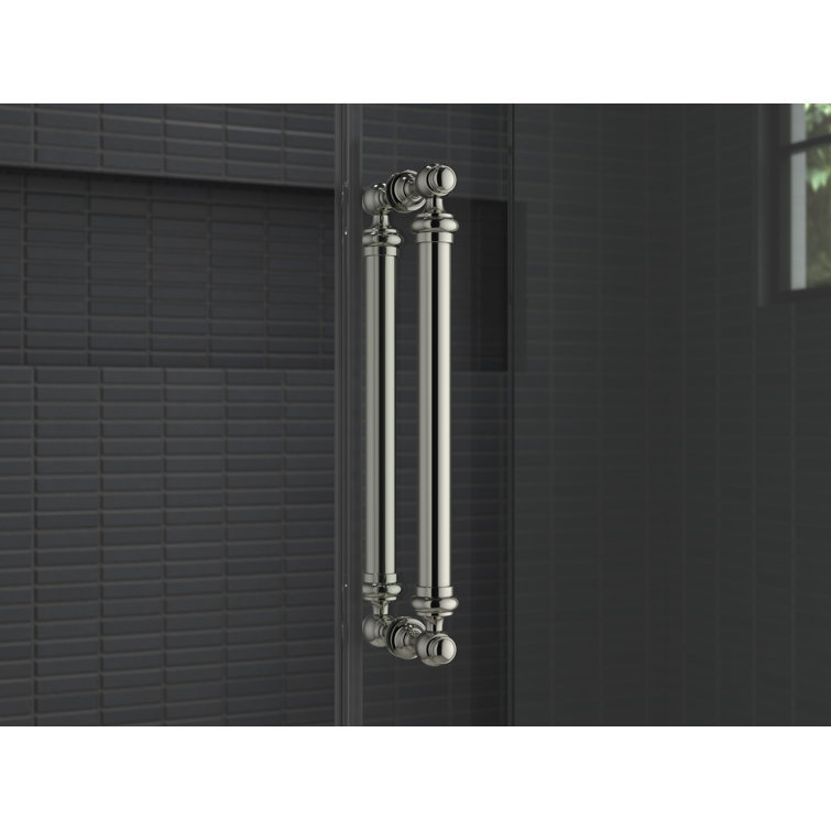 Victorian Polished Nickel Shower Door Handles, 16-7/16"