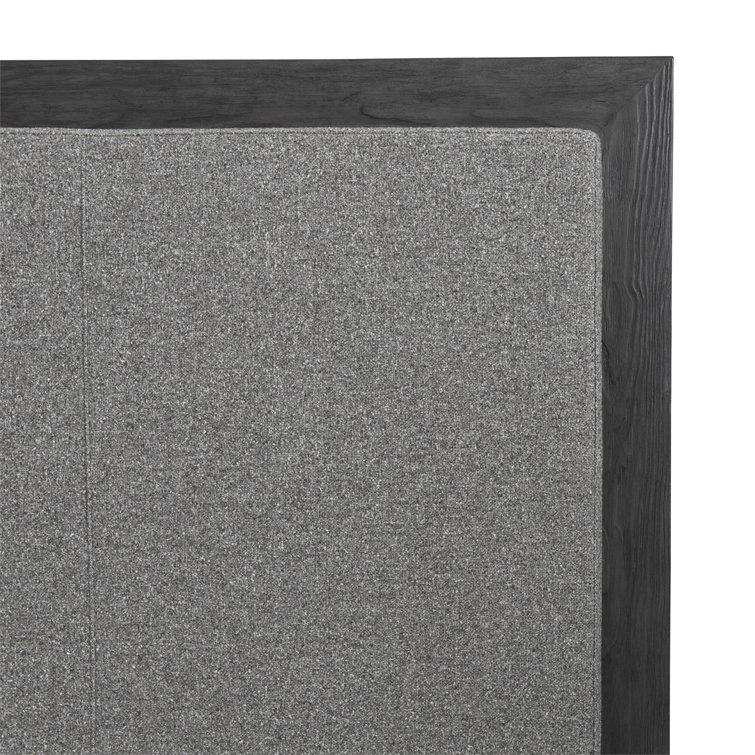 L'Ombre Charcoal Transitional King Upholstered Bed with Pine Frame