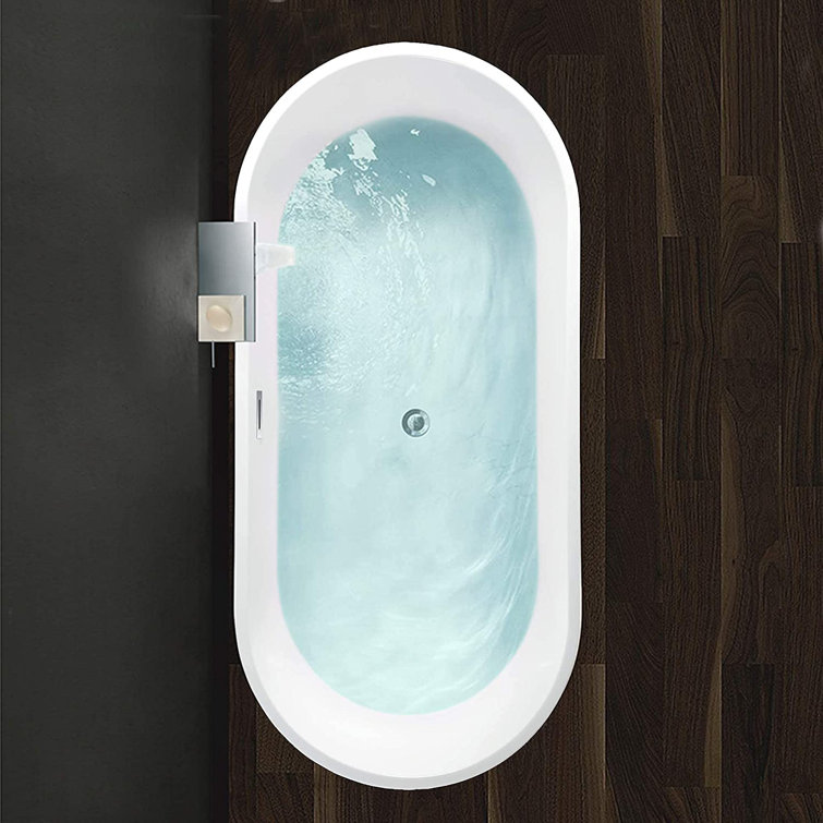 Iris 59" White Freestanding Acrylic Soaking Bathtub
