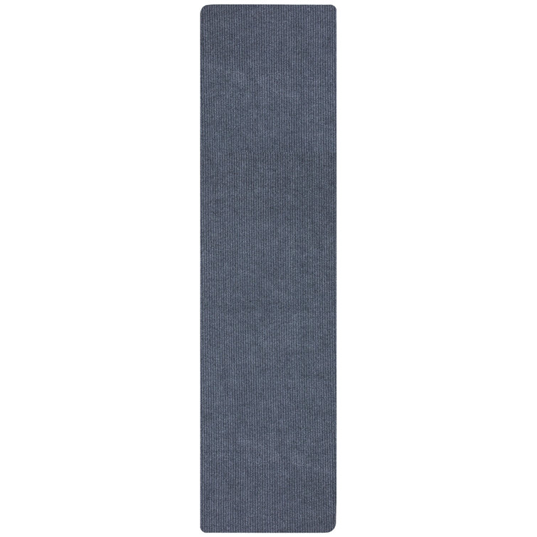 Gray Non-Slip Synthetic Hallway Runner Rug, 2' x 5'