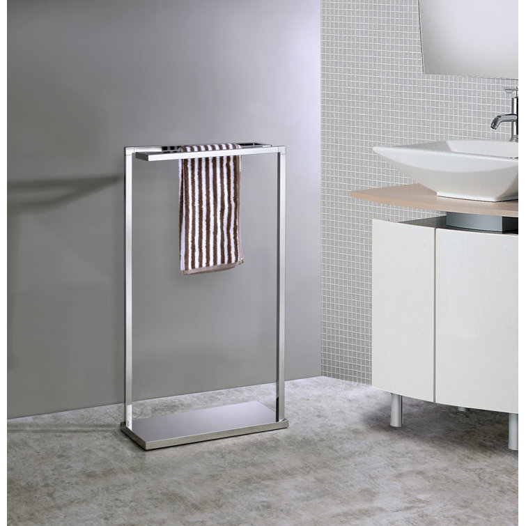 Modern Chrome Freestanding Towel Rack with Three Bars