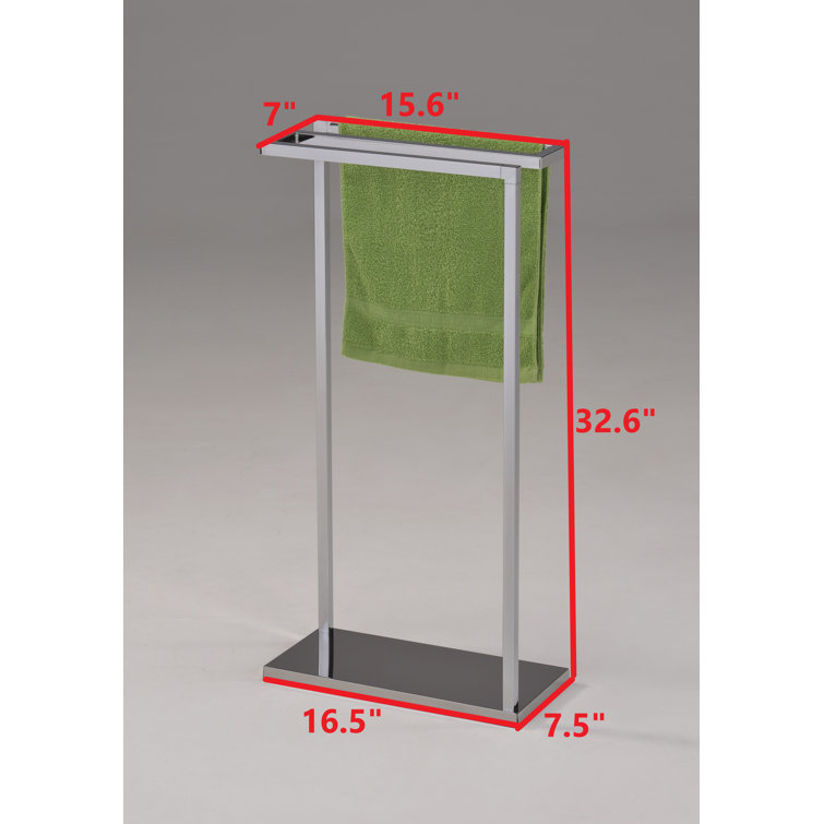 Modern Chrome Freestanding Towel Rack with Three Bars