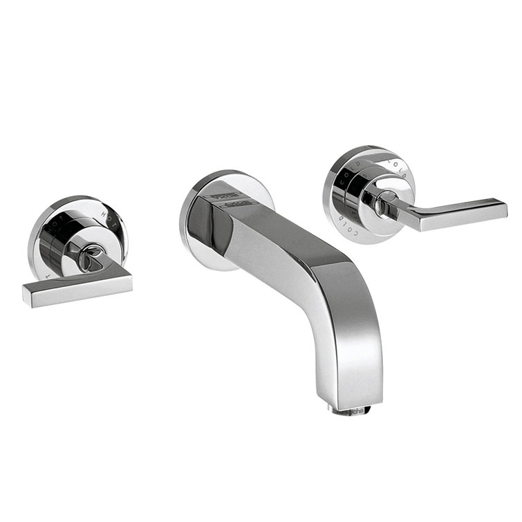 Modern Brushed Nickel 9" Wall Mounted Faucet with Chrome Finish