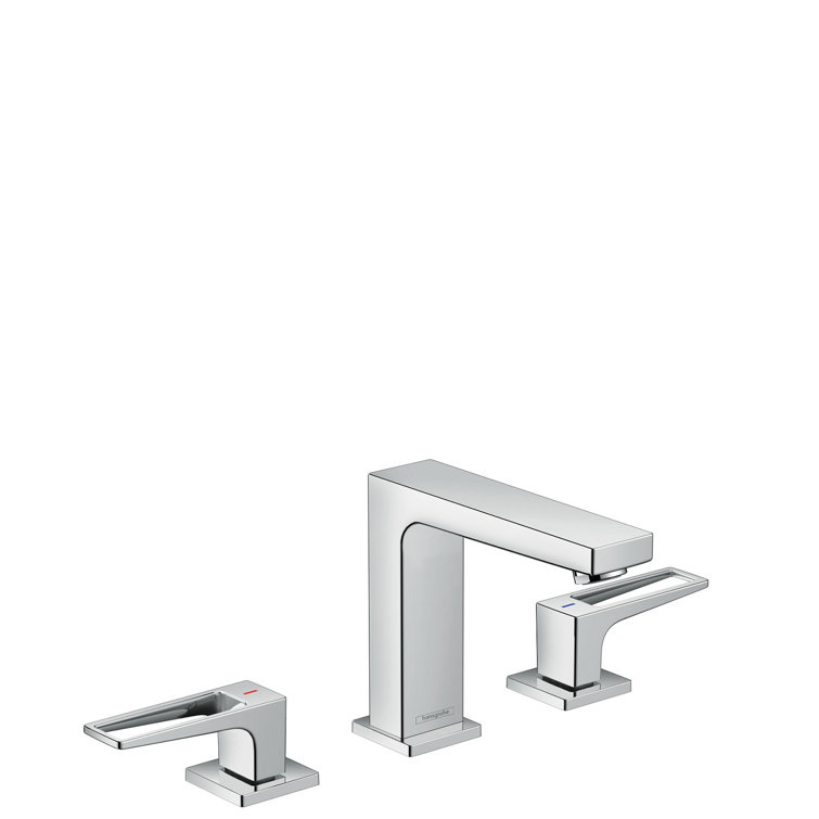 Sleek Metropol Brushed Nickel Widespread Bathroom Faucet