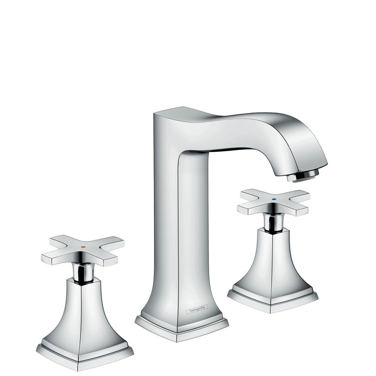 Modern Polished Nickel 8" Widespread Bathroom Faucet in Chrome