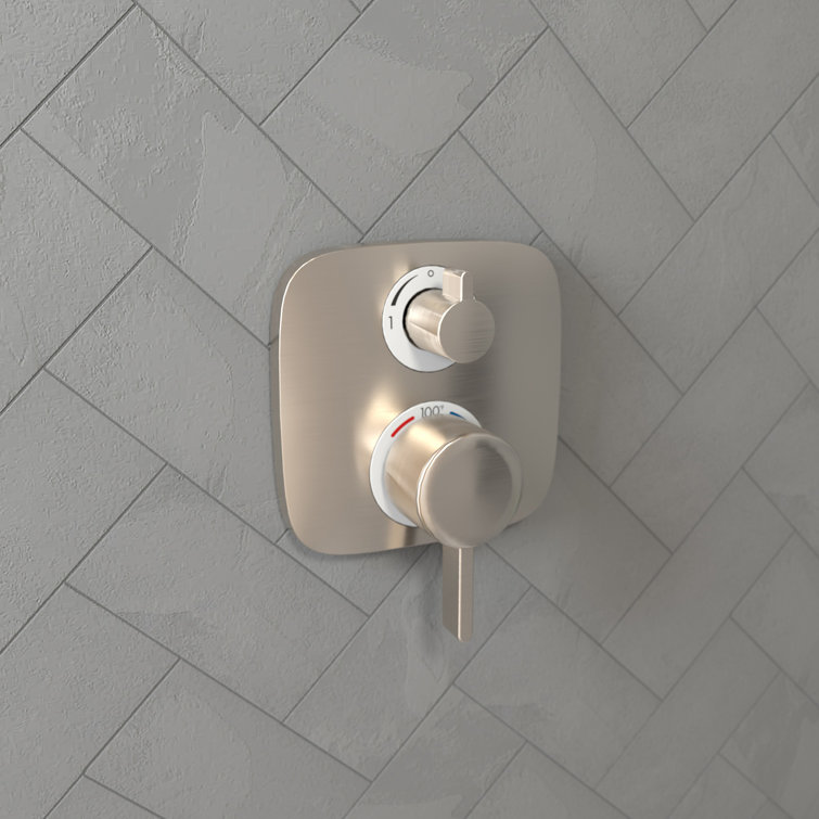 Ecostat E Modern Thermostatic Shower Trim with Diverter in Brushed Nickel
