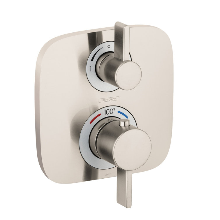 Ecostat E Modern Thermostatic Shower Trim with Diverter in Brushed Nickel