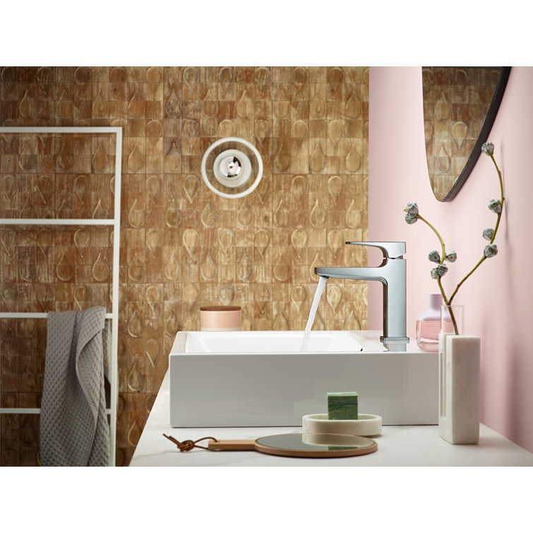 Sleek Modern Black Chrome Single-Hole Bathroom Faucet with Drain Assembly