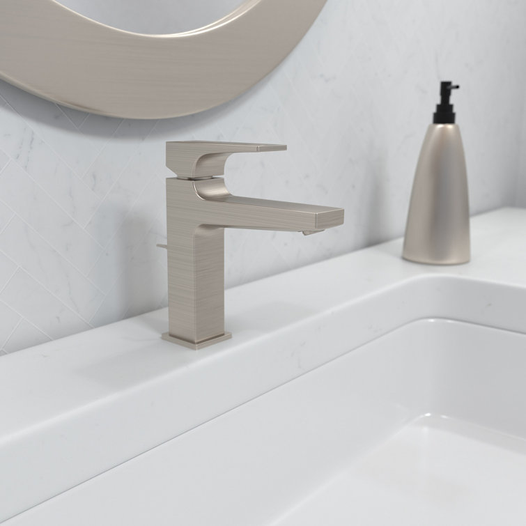 Modern Sleek Black and Nickel 7 1/4" Single Hole Bathroom Faucet