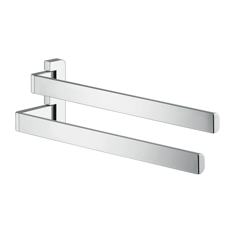 Matte Black Dual Arm Modern Wall Towel Bar