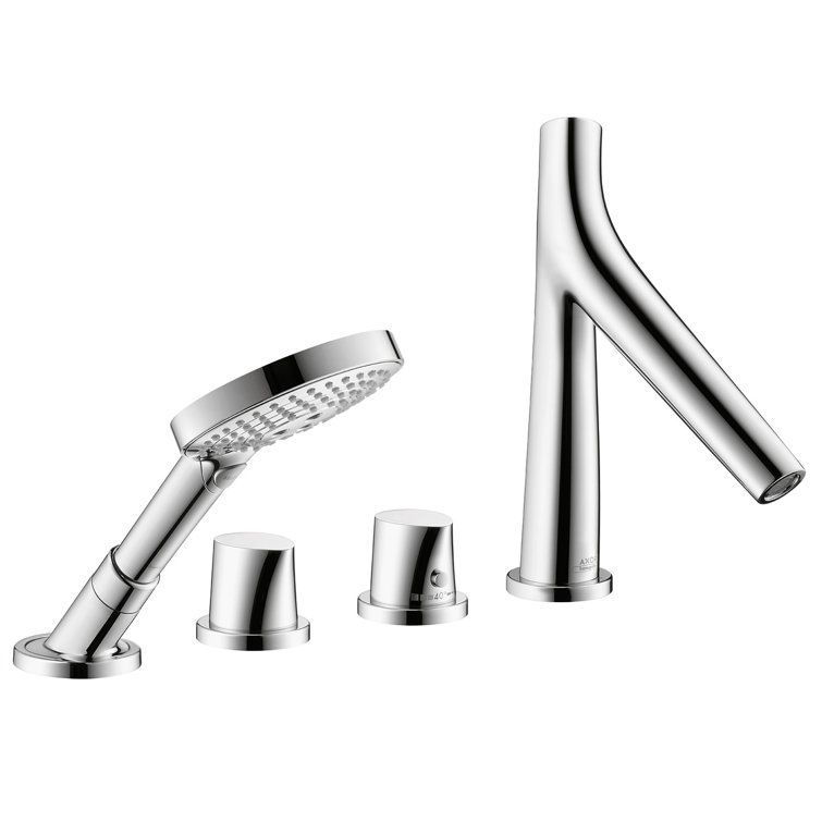 Chrome Brass Modern Widespread Roman Tub Faucet with Handshower