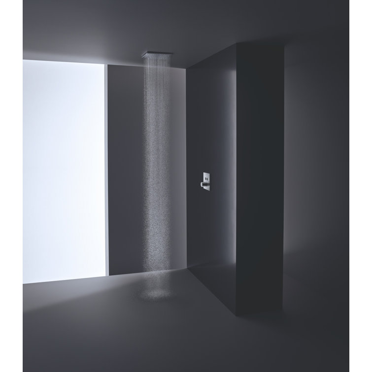 Chrome Square Wall Mounted Rain Shower Head