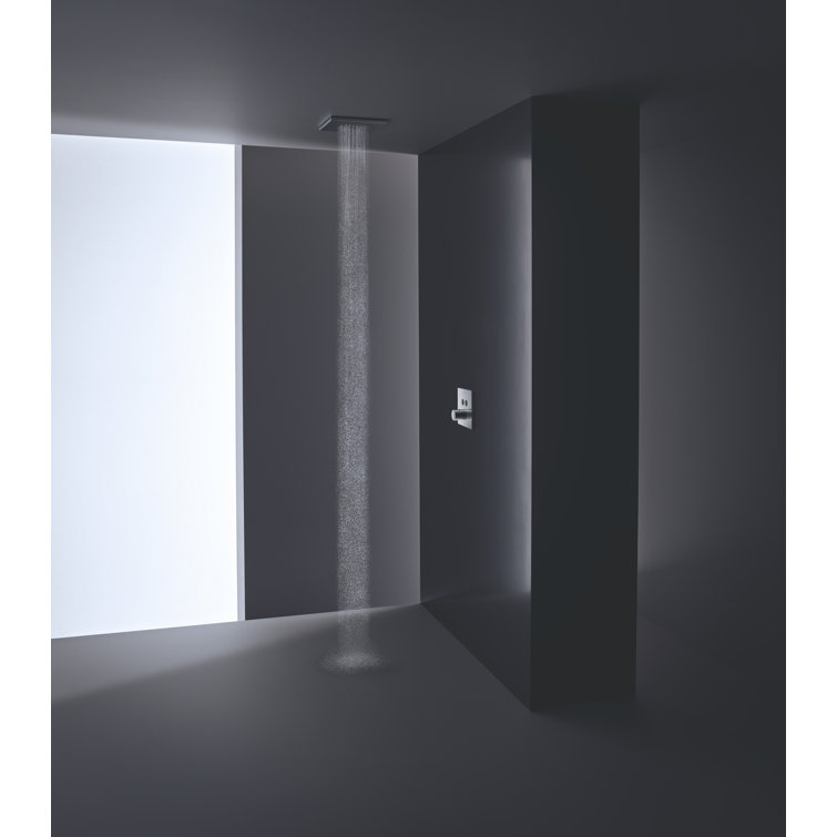 Chrome Square Wall Mounted Rain Shower Head