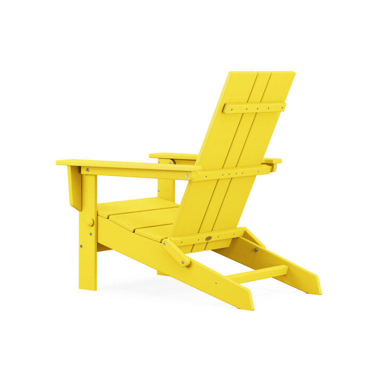 Yellow Polywood Outdoor Adirondack Chair with Arms